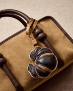 Handmade Leather Croissant Charm (Chocolate Two-Tone Classic Version) - Image 2