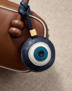 Handmade Leather Evil Eye Charm (Classic Navy Blue Protection Version) - Image 2
