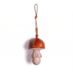 Handmade Leather Caramel Mushroom Charm (Autumn Woodland Toadstool)