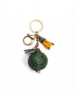 Handmade Leather Green Fruit & Flower Charm with Tassel Detail