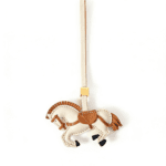 Handmade Leather Horse Charm (White with Brown Saddle)