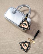 Handmade Leather All-Seeing Eye Charm (Triangle with Blood Accent) - Image 2