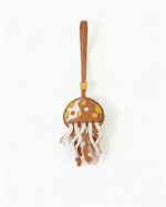 Handmade Leather Jellyfish Charm (Brown with Yellow Dots)