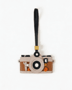 Handmade Leather Vintage Film Camera Charm (Beige & Brown Version)