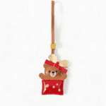 Handmade Leather Gift Box Bear Charm (Red Polka Dot Version)