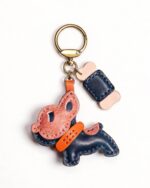Handmade Leather French Bulldog & Bone Charm (Loyal Companion)