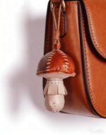 Handmade Leather Caramel Mushroom Charm (Autumn Woodland Toadstool) - Image 2