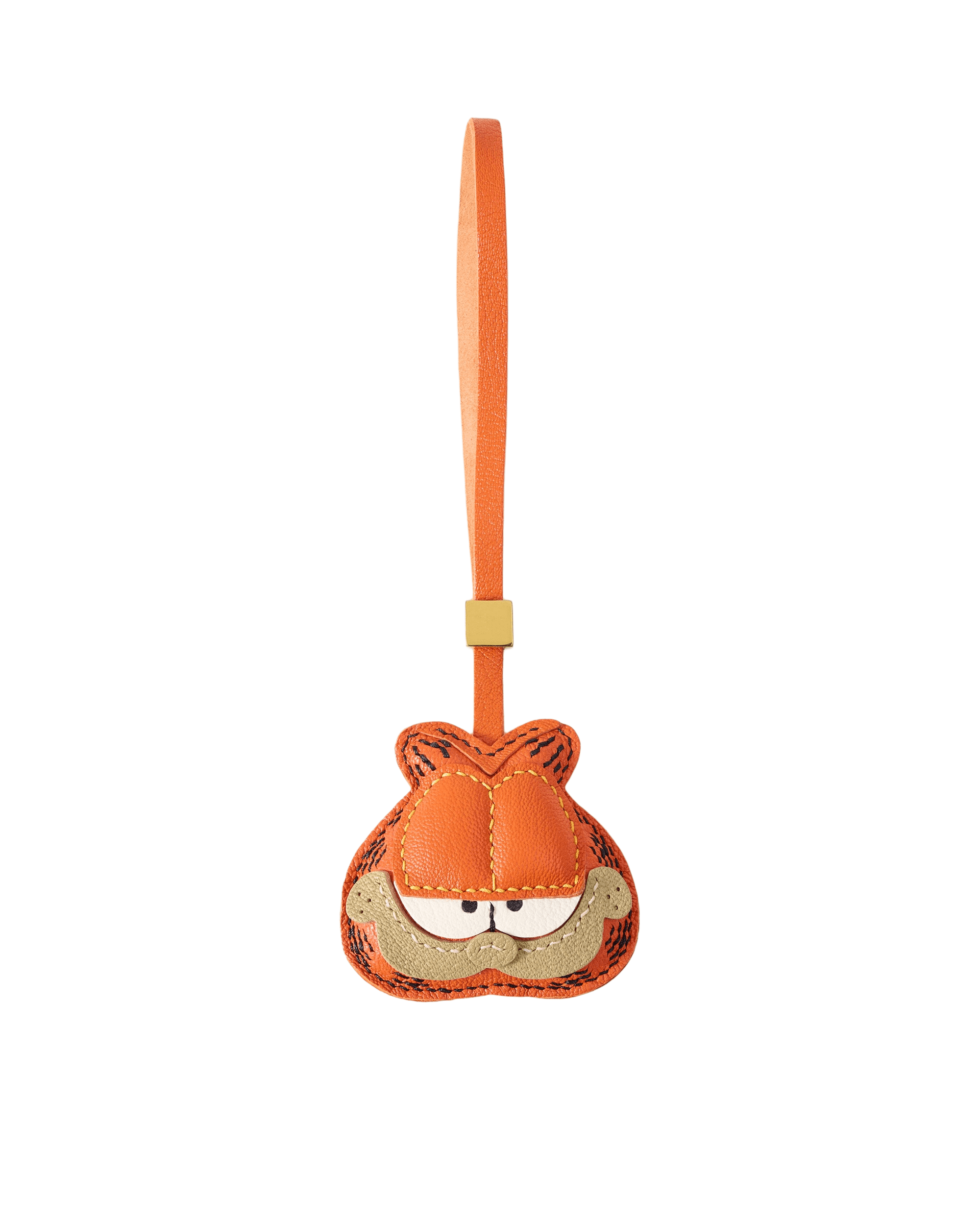 153_副本 Handmade Leather Garfield Charm (Orange & Black Classic Version) - Image 1