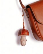 Handmade Leather Caramel Mushroom Charm (Autumn Woodland Toadstool) - Image 3