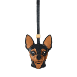 Handmade Leather Miniature Pinscher Charm (Black & Tan Version)