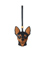 Handmade Leather Miniature Pinscher Charm (Black & Tan Version)