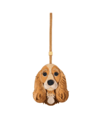 Handmade Leather Cocker Spaniel Charm (Tan with White Fringe Version)