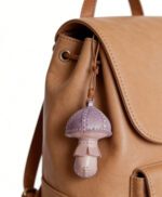 Handmade Leather Lavender Mushroom Charm (Lilac Woodland Mushroom) - Image 2