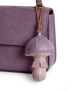 Handmade Leather Lavender Mushroom Charm (Lilac Woodland Mushroom) - Image 3