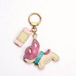 Handmade Leather Pastel French Bulldog & Bone Charm (Sweet Companion)