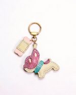 Handmade Leather Pastel French Bulldog & Bone Charm (Sweet Companion)