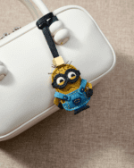 Handmade Leather Minion Charm (Grumpy Classic Overalls Version) - Image 2
