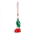 Handmade Leather Tulip Bag Charm (Vibrant Spring Bloom)