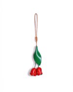 Handmade Leather Tulip Bag Charm (Vibrant Spring Bloom)