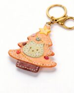 Handmade Leather Christmas Tree Charm (Cat-Face Tree Charm) - Image 2