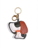 Handmade Leather Big-Eared Dog Charm (Playful Bell Puppy)