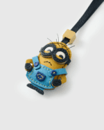 Handmade Leather Minion Charm (Grumpy Classic Overalls Version) - Image 3