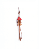 Handmade Leather Bellflower Charm with Layered Petal & Tassel Detail