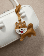 Handmade Leather Shiba Inu Charm (Classic Red Shiba Smiling Trotting Version) - Image 2