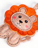 Handmade Leather Lion Charm (Cute King of the Jungle) - Image 3