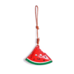 Handmade Leather Watermelon Slice Charm (Smiley Bite Watermelon)