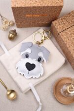 Handmade Leather Schnauzer Head Charm (Loyal Gentleman) - Image 2