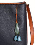 Handmade Leather Lily of the Valley Bag Charm (Elegant Serenity) - Image 2