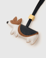 Handmade Leather Corgi Charm (Classic Tri-Color Saddle Walking Version) - Image 2