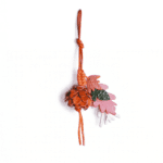 Handmade Leather Autumn Forest Charm (Pine Cone & Maple Leaf Bouquet)