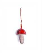 Handmade Leather Toadstool Charm (Red-Capped Forest Mushroom)