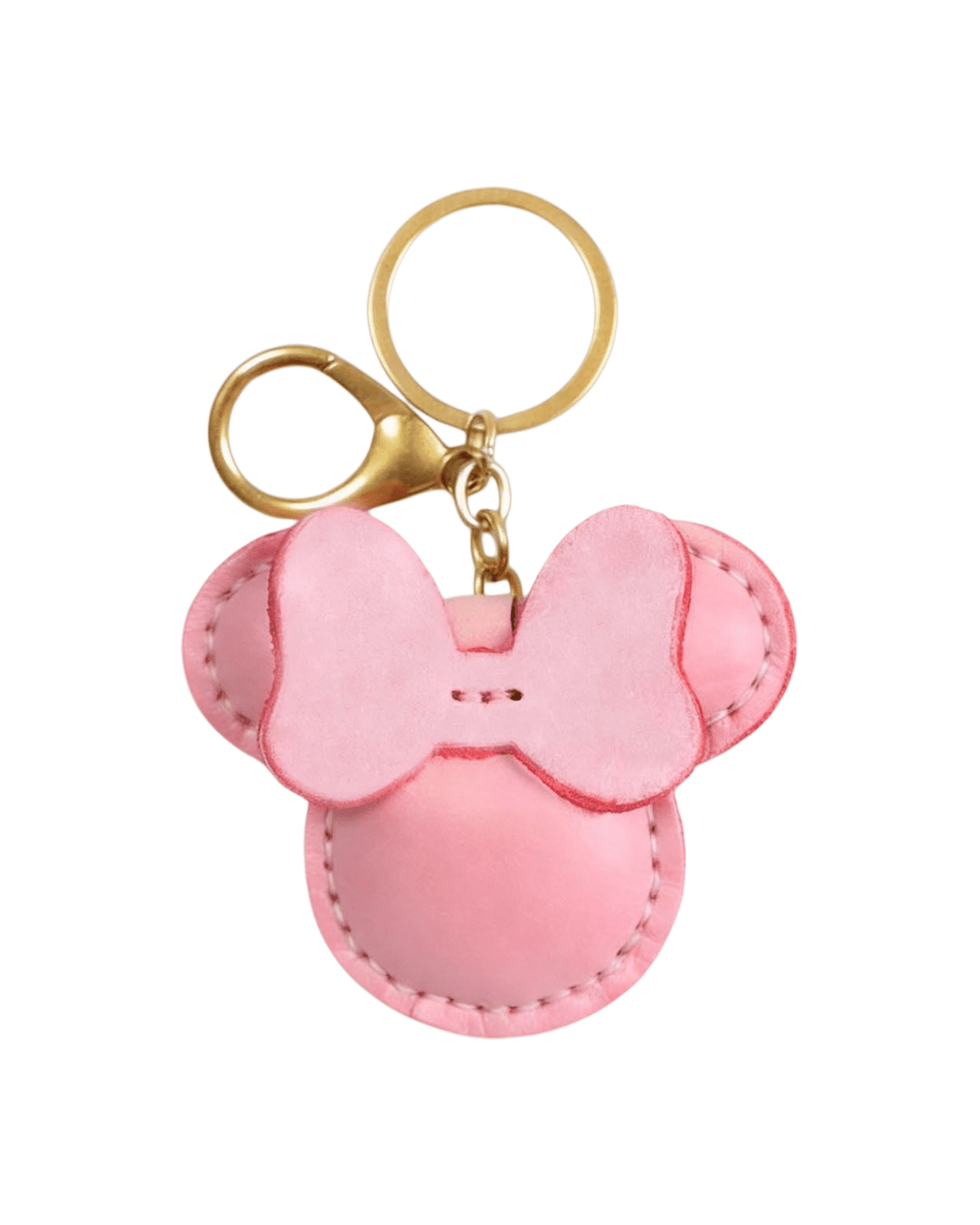 4_副本 Handmade Leather Minnie Mouse Head Charm with Bow Detail - Image 1