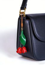 Handmade Leather Tulip Bag Charm (Vibrant Spring Bloom) - Image 2