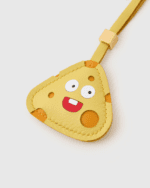 Handmade Leather Cheese Charm (Cute Smiling Yellow Cheese Version) - Image 3