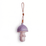 Handmade Leather Lavender Mushroom Charm (Lilac Woodland Mushroom)
