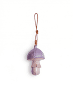 Handmade Leather Lavender Mushroom Charm (Lilac Woodland Mushroom)