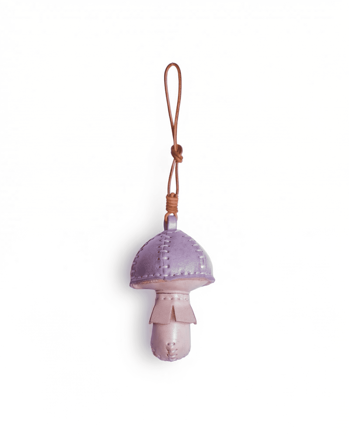 50 Handmade Leather Lavender Mushroom Charm (Lilac Woodland Mushroom) - Image 1