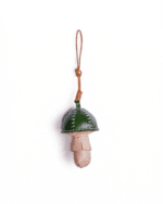 Handmade Leather Forest Mushroom Charm (Deep Green Cap Woodland Mushroom)