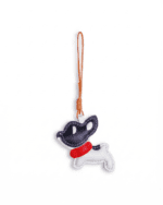 Handmade Leather Boston Terrier Charm (Red Collar Puppy)