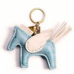 Handmade Leather Sky Pegasus Charm (Winged Pony with Tassel Tail)