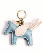 Handmade Leather Sky Pegasus Charm (Winged Pony with Tassel Tail)