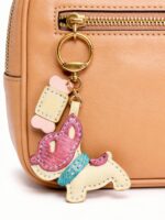 Handmade Leather Boston Terrier Charm (Red Collar Puppy) - Image 2