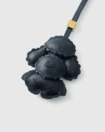 Handmade 3D Leather Poodle Charm (Solid Black Fluffy Back View Version) - Image 3