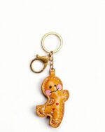 Handmade Leather Classic Gingerbread Man Charm (Nostalgic Cookie Charm)