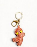 Handmade Leather Warm Gingerbread Man Charm (Sunny Cookie Charm)