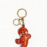 Handmade Leather Amber Gingerbread Man Charm (Warm Cookie Charm)